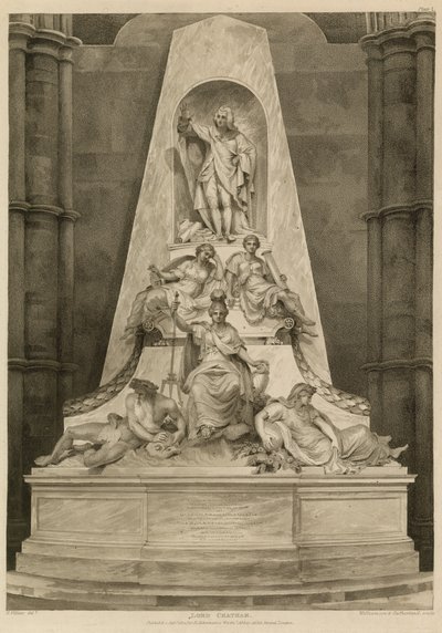 Monument voor Lord Chatham in Westminster Abbey, Londen door H. Villiers